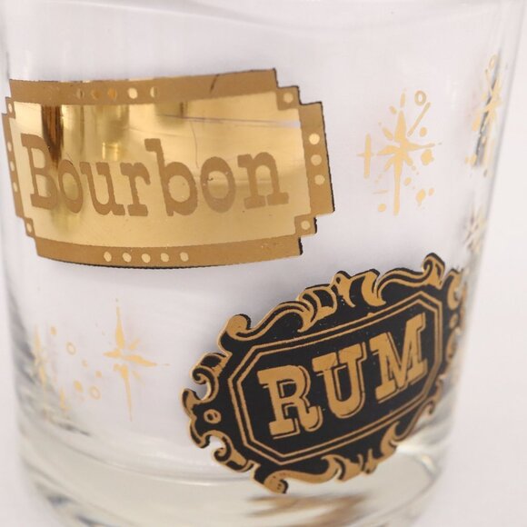 4 West Virginia Glass Co. Liquor Labels Double Old Fashioned Glasses Vtg MCM - Picture 15 of 16